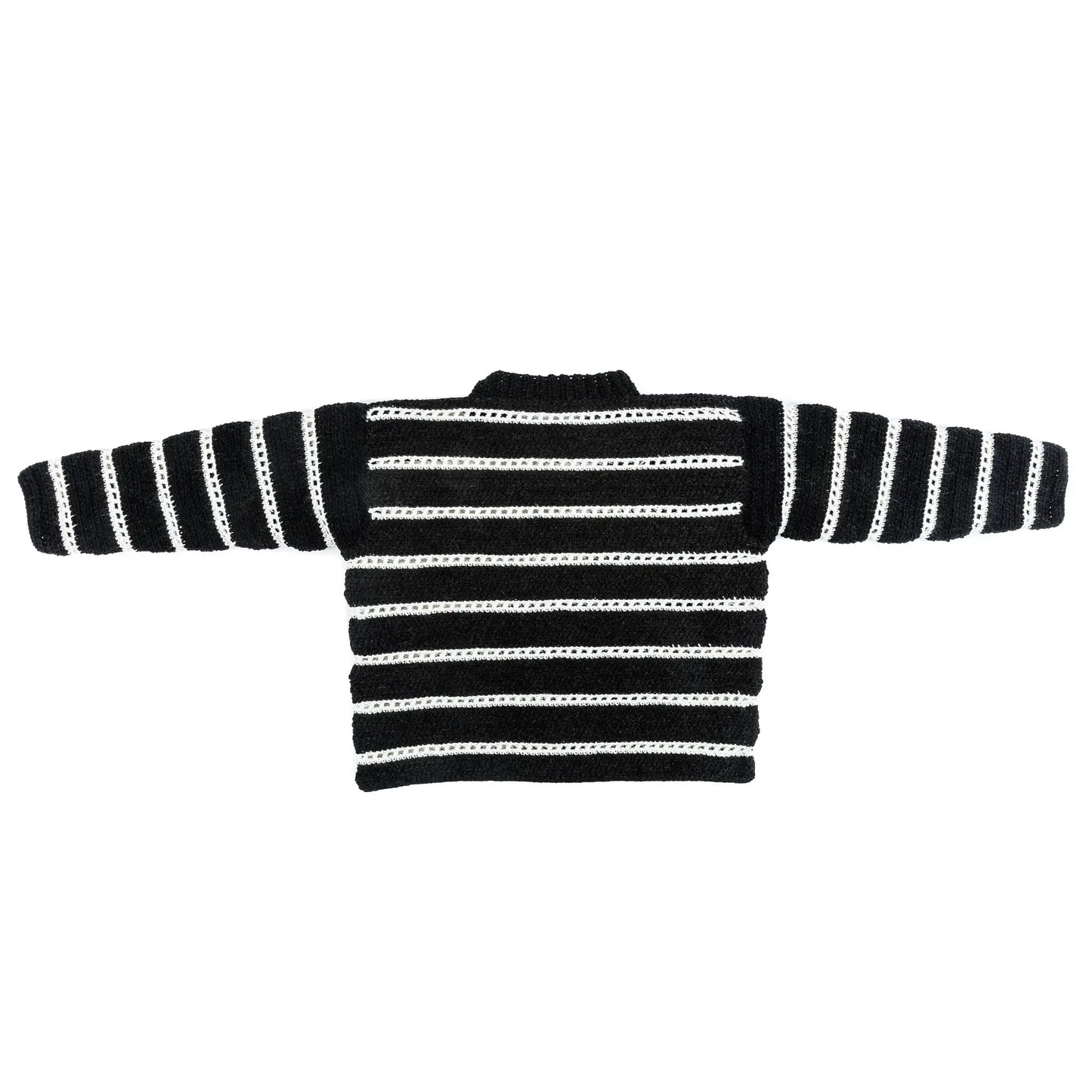 Bernat Eyelet Stripes Crochet Pullover Bernat
