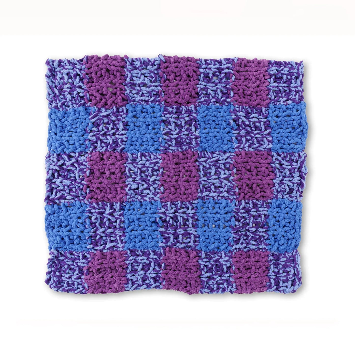 Bernat Just Plaid to Be Here Table Knit Blanket Bernat