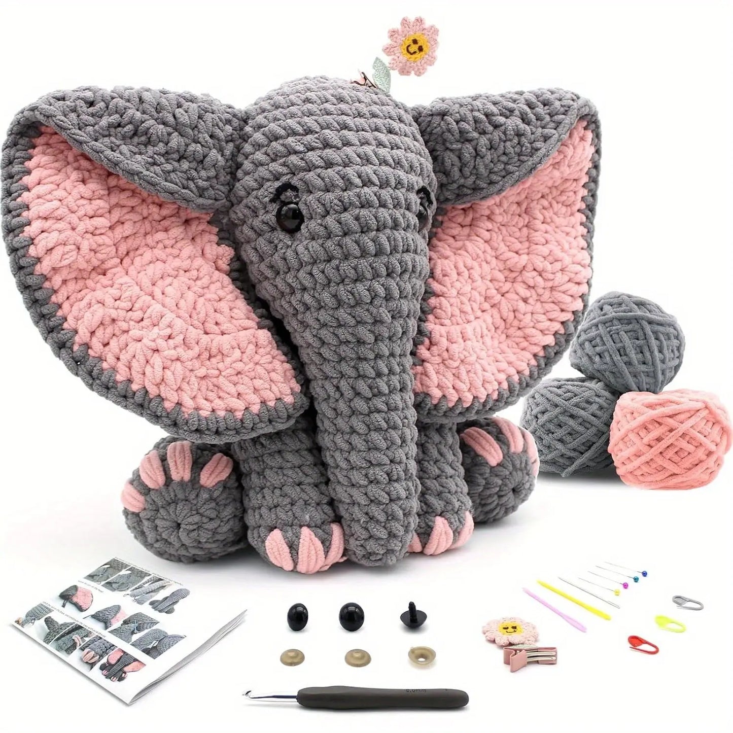 Crochet elephant animal crochet hook The Crochet Nook