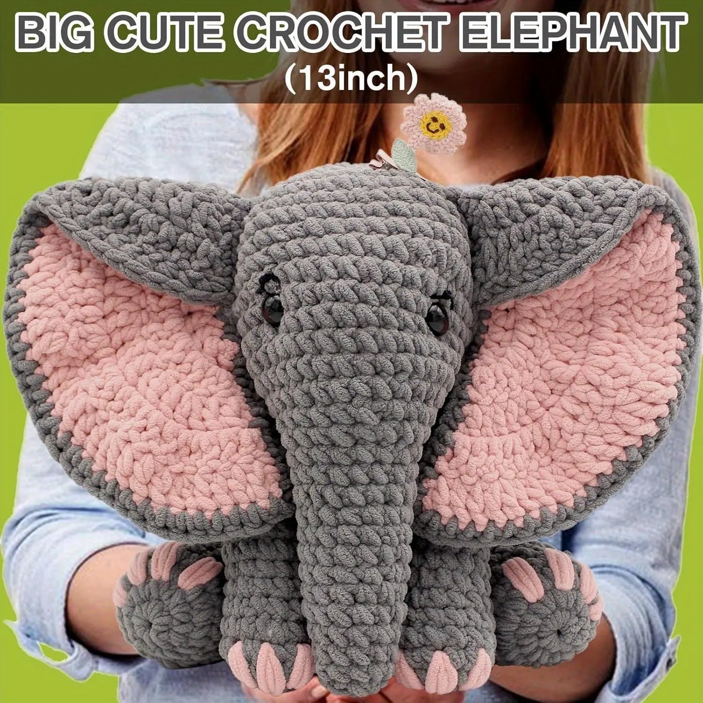 Crochet elephant animal crochet hook The Crochet Nook