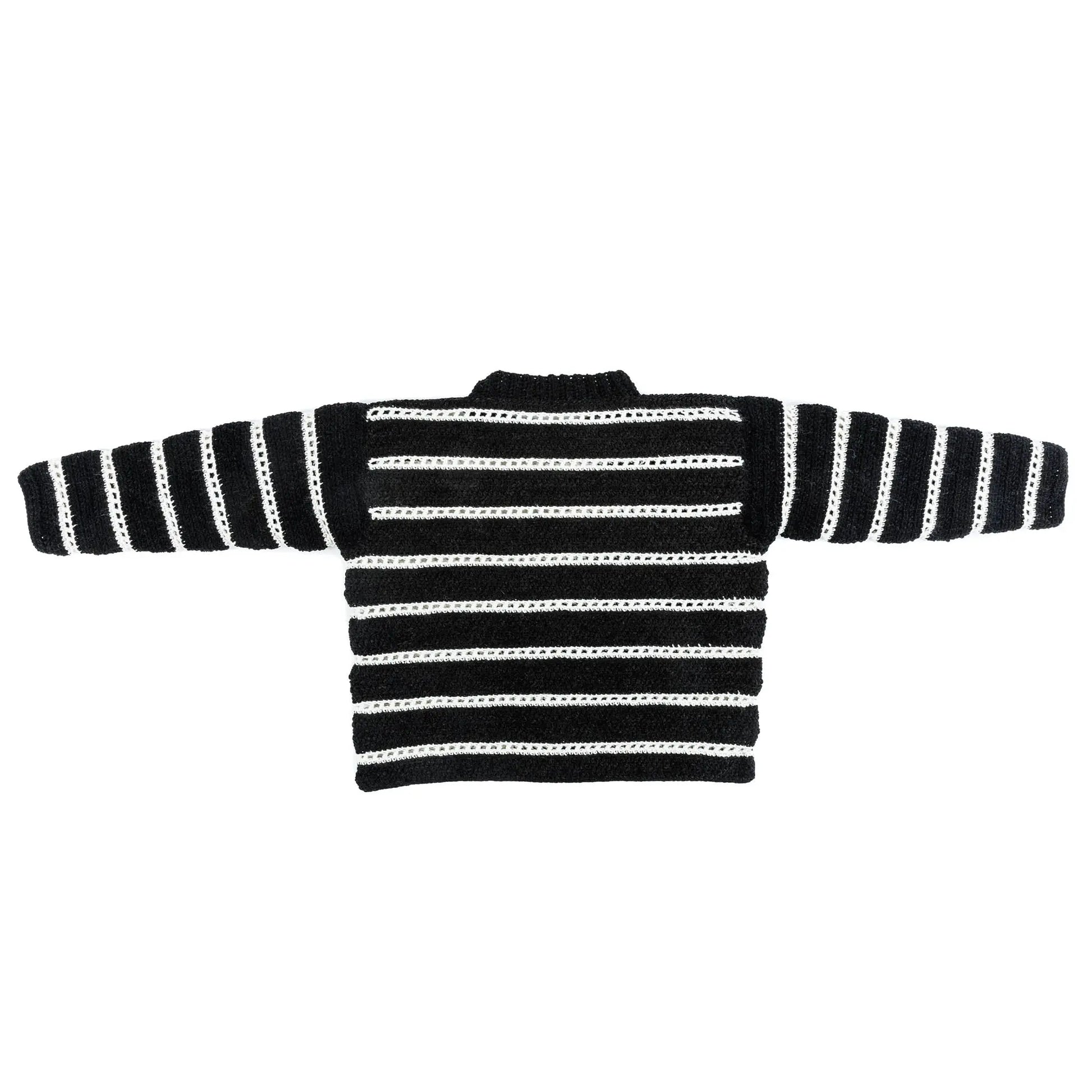 Bernat Eyelet Stripes Crochet Pullover Bernat