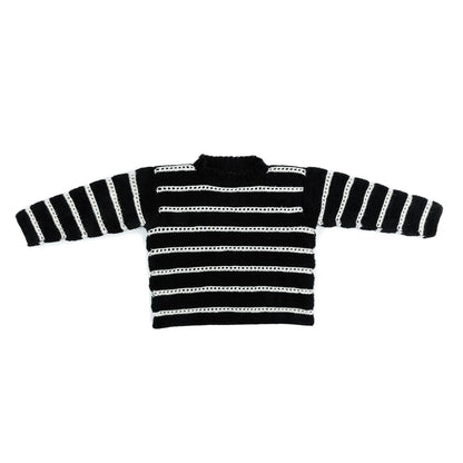 Bernat Eyelet Stripes Crochet Pullover Bernat