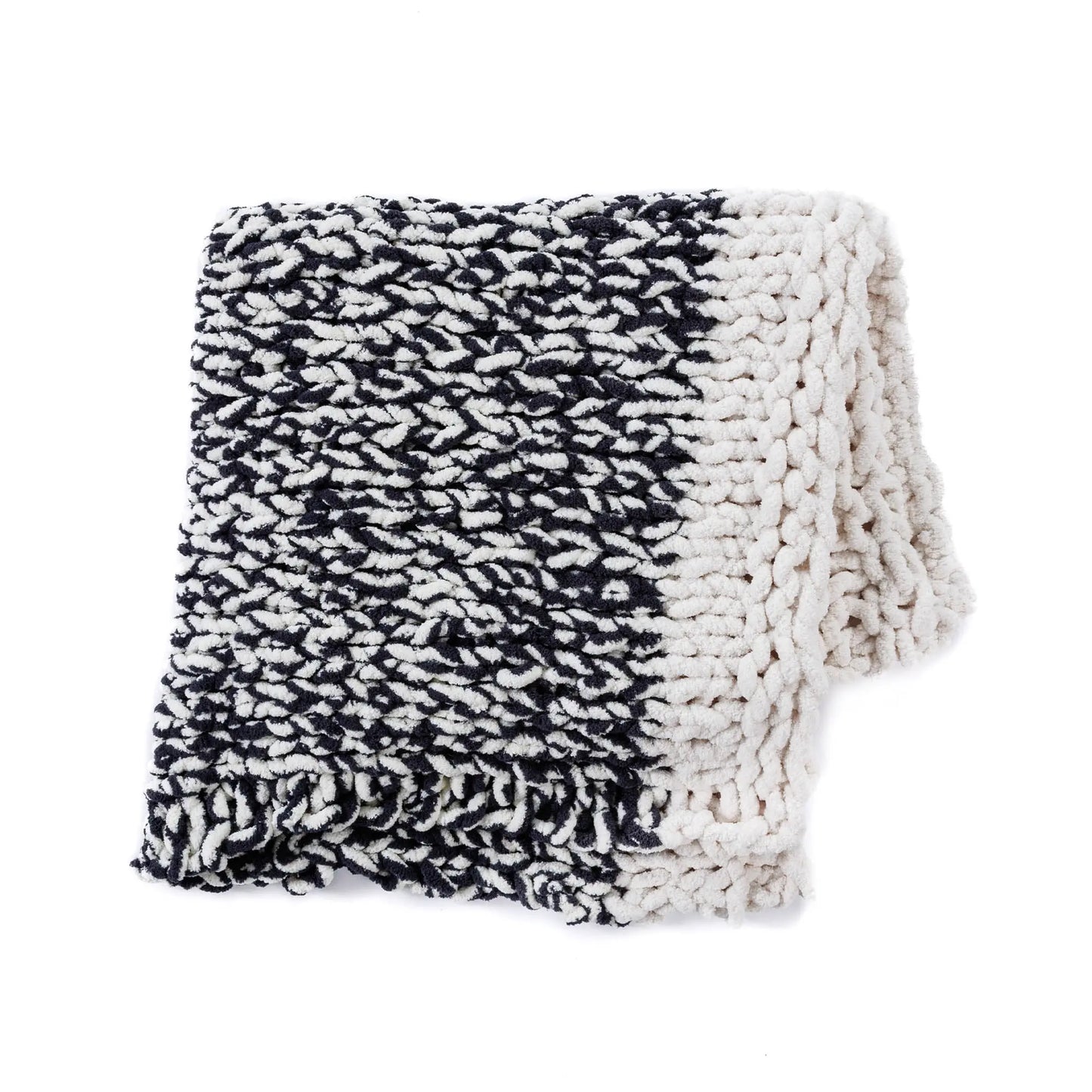 Bernat Go With the Flow Table Knit Blanket Bernat