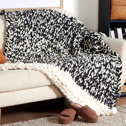 Bernat Go With the Flow Table Knit Blanket Bernat