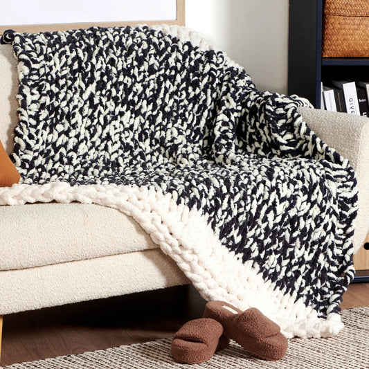Bernat Go With the Flow Table Knit Blanket Bernat
