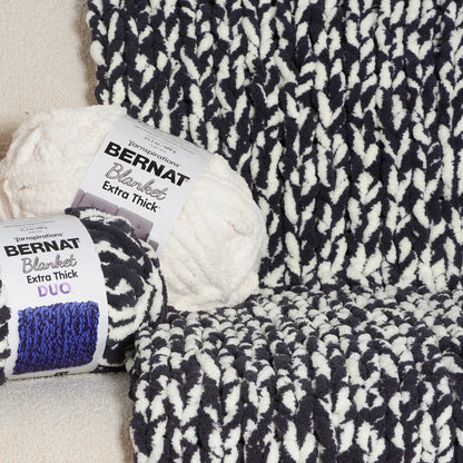 Bernat Go With the Flow Table Knit Blanket Bernat