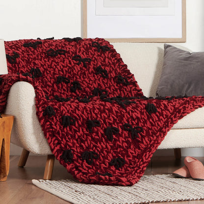 Bernat Put a Bow on it Table Knit Blanket Bernat