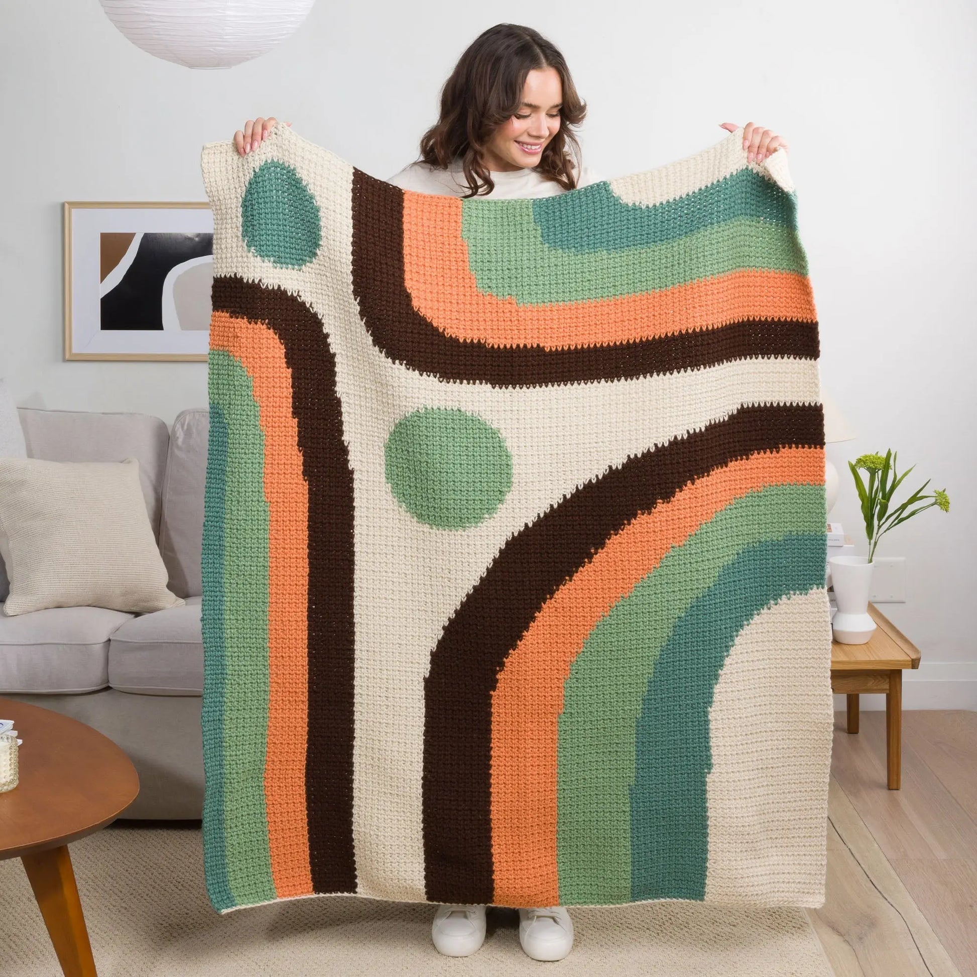 Caron Calm Current Crochet Blanket Caron