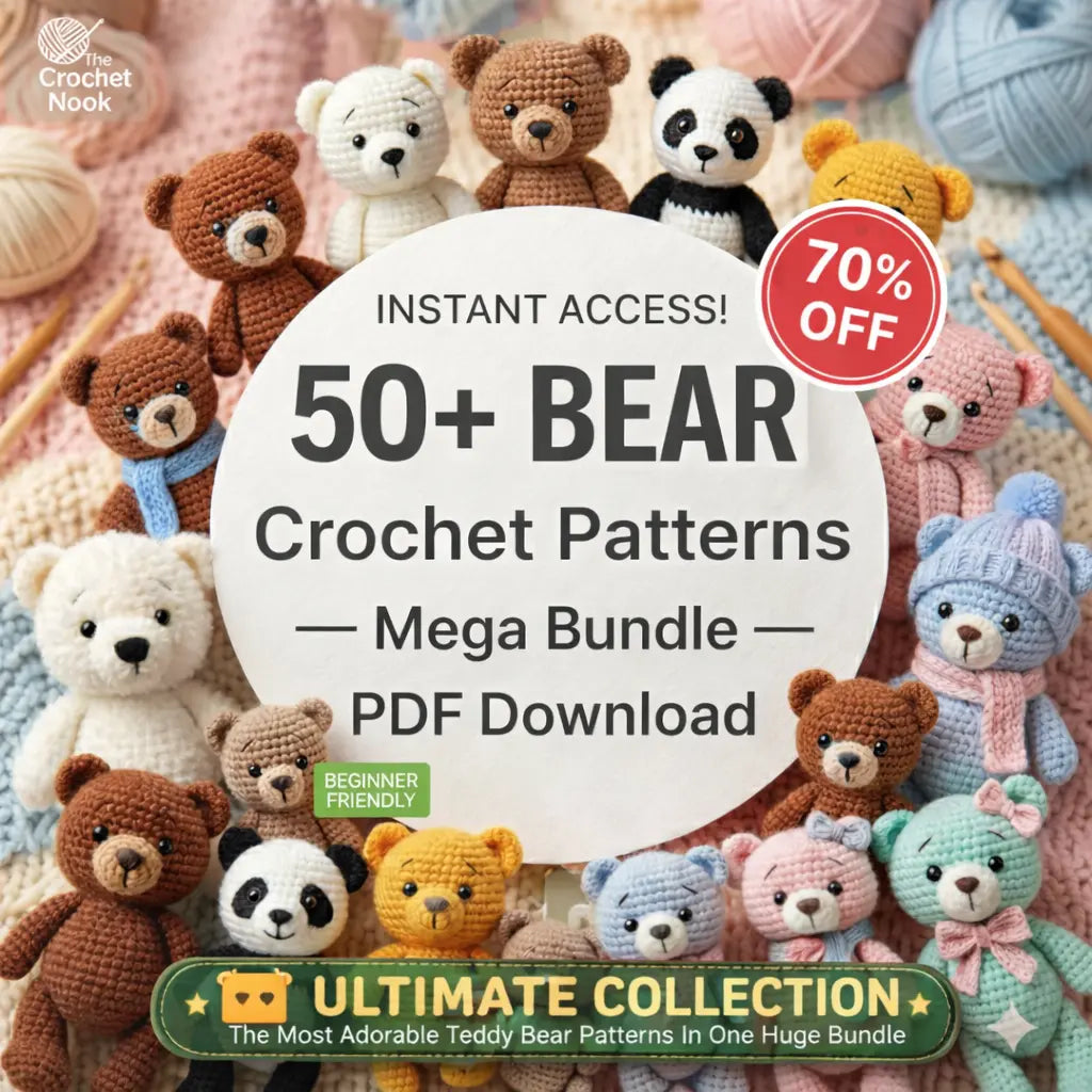 50+ Teddy Bear Crochet Patterns – Amigurumi Mega Bundle PDF Bernat