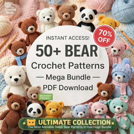 50+ Teddy Bear Crochet Patterns – Amigurumi Mega Bundle PDF Bernat