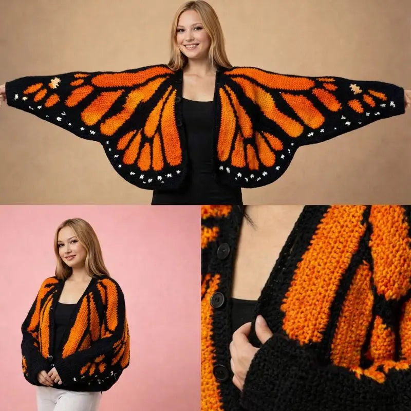Monarch Butterfly Cardigan Crochet Pattern (PDF) Bernat