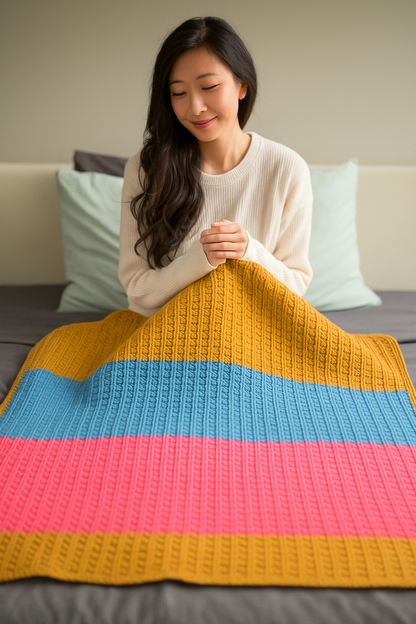 Cozy Puff Stitch Crochet Blanket Pattern – Soft, Textured & Easy to Follow PDF