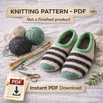 Sailor Slippers Knitting Pattern (PDF) Bernat