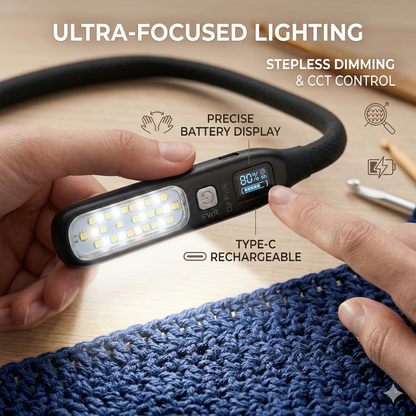 CrochetPro™ Neck Light – Eye-Friendly LED Light for Night Projects