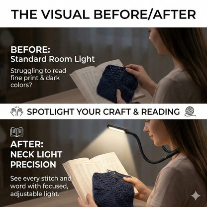 CrochetPro™ Neck Light – Eye-Friendly LED Light for Night Projects