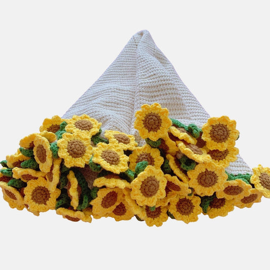 Pattern With Video tutorial, Crochet sunflower bouquet blanket pattern, Beginner friendly, English Patterns