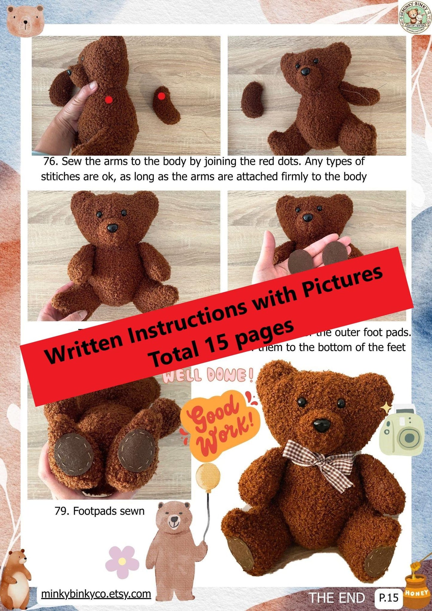 Ultimate DIY Teddy Bear Sewing Pattern (PDF) + Step-by-Step Video Tutorial – Instant Download!
