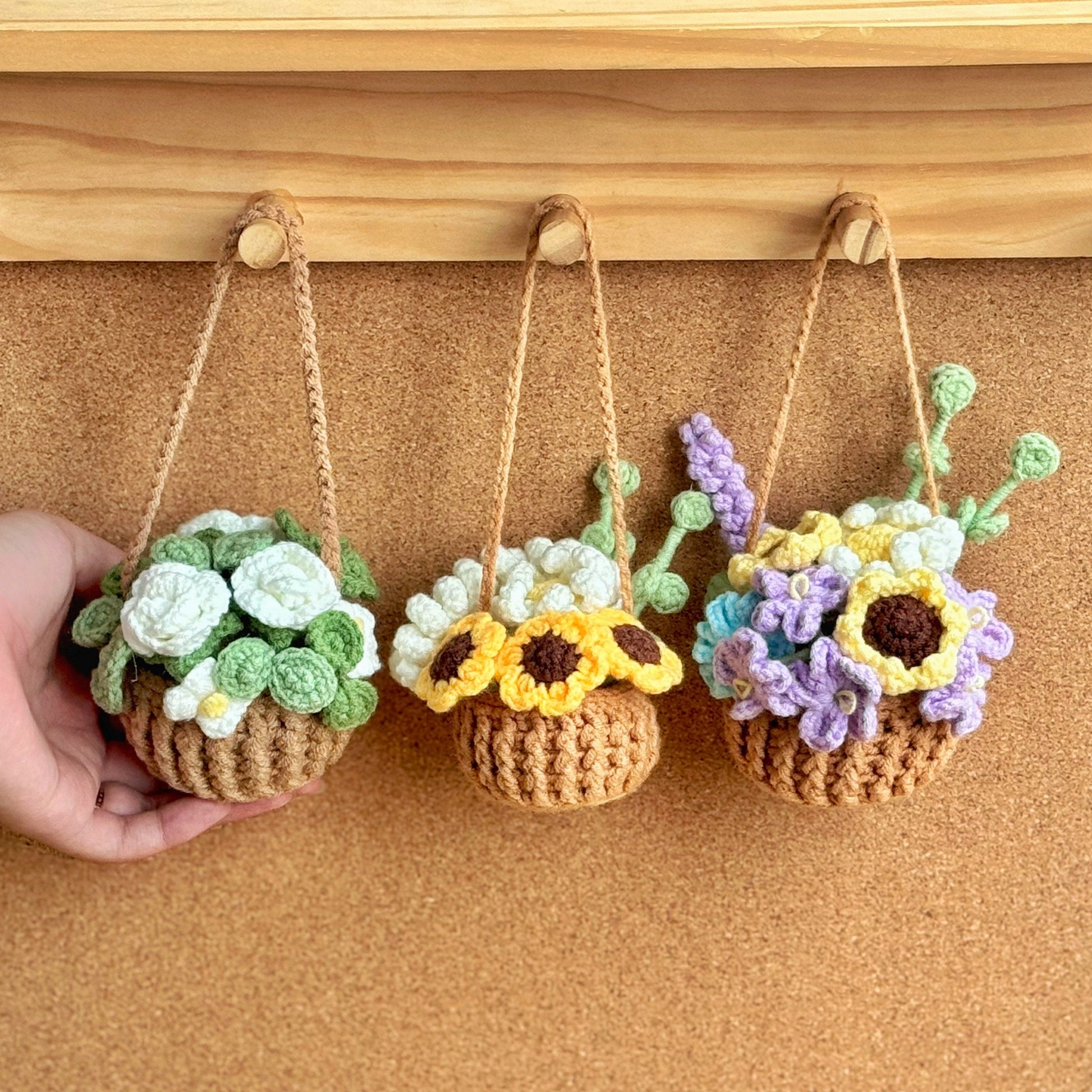 Plant crochet pattern, car hanging plant Crochet Pattern, Crochet hanging plant for car, Hanging Plant Pattern, Hanging basket crochet