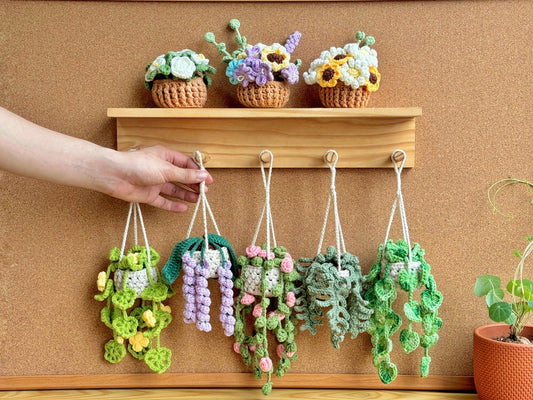 Plant crochet pattern, car hanging plant Crochet Pattern, Crochet hanging plant for car, Hanging Plant Pattern, Hanging basket crochet