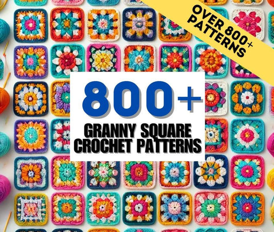 800+ Granny Square Bundle PATTERN Crochet Blanket Skirt Dress Ultimate Book Easy Beginner Animal Baby Handbag Farm PDF wearables pillow kit