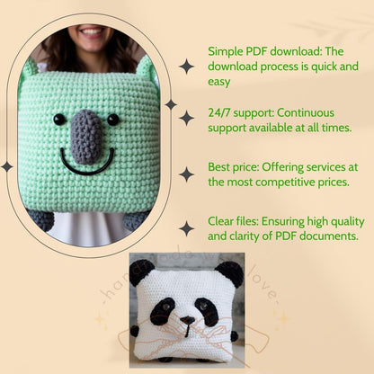 12 In 1 Pillow Crochet Pattern, Amigurumi Digital PDF Tutorial, Instant Download, DIY Plush Decor, Pillow Crochet PDF Pattern