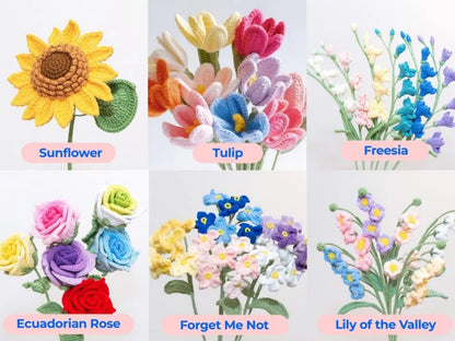 800 Flower Crochet Pattern Bundle – Roses, Tulips, Daisies, Sunflowers, Digital Patterns for Weddings, Mother’s Day, Home Décor,Graduation