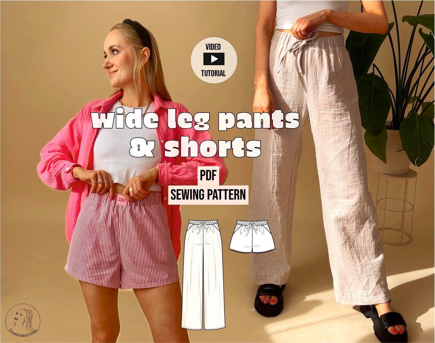 Schnittmuster bundle Peter & Udo / wide leg pants + shorts / mit Videotutorial