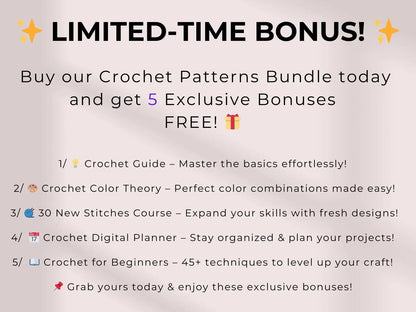 800 Flower Crochet Pattern Bundle – Roses, Tulips, Daisies, Sunflowers, Digital Patterns for Weddings, Mother’s Day, Home Décor,Graduation