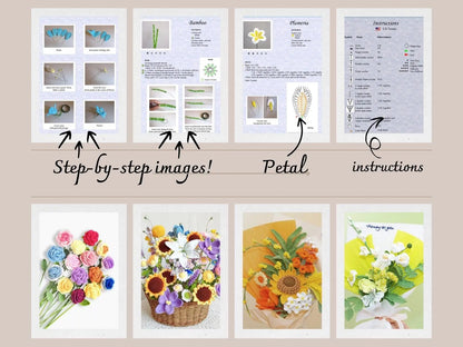 800 Flower Crochet Pattern Bundle – Roses, Tulips, Daisies, Sunflowers, Digital Patterns for Weddings, Mother’s Day, Home Décor,Graduation