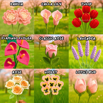 600+ Flower Bouquet Crochet PATTERN Bundle Digital Mother Day Floral Stem Amigurumi Pot Plant Spring Sun Wedding Rose Tulip Daisy Graduation