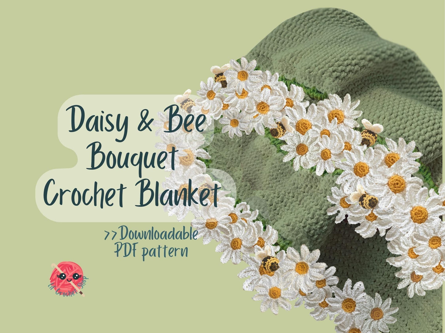 4 in 1 Bouquet Blanket Pattern Bundle Flower Bouquet Blanket Crochet Patterns Daisy Crochet Blanket Beginner Friendly Cute PDF Pattern Gift
