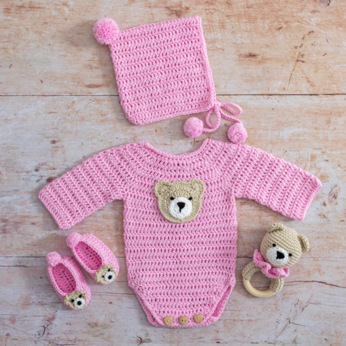 🧸✨ Crochet Baby Bear Set (5 Patterns + Videos)  👶🧶