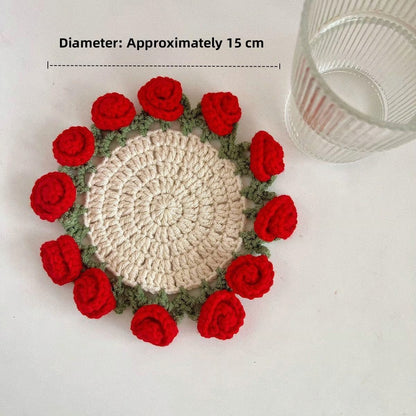 Rose Coaster & Flower Basket Crochet Pattern PDF – 5 Languages